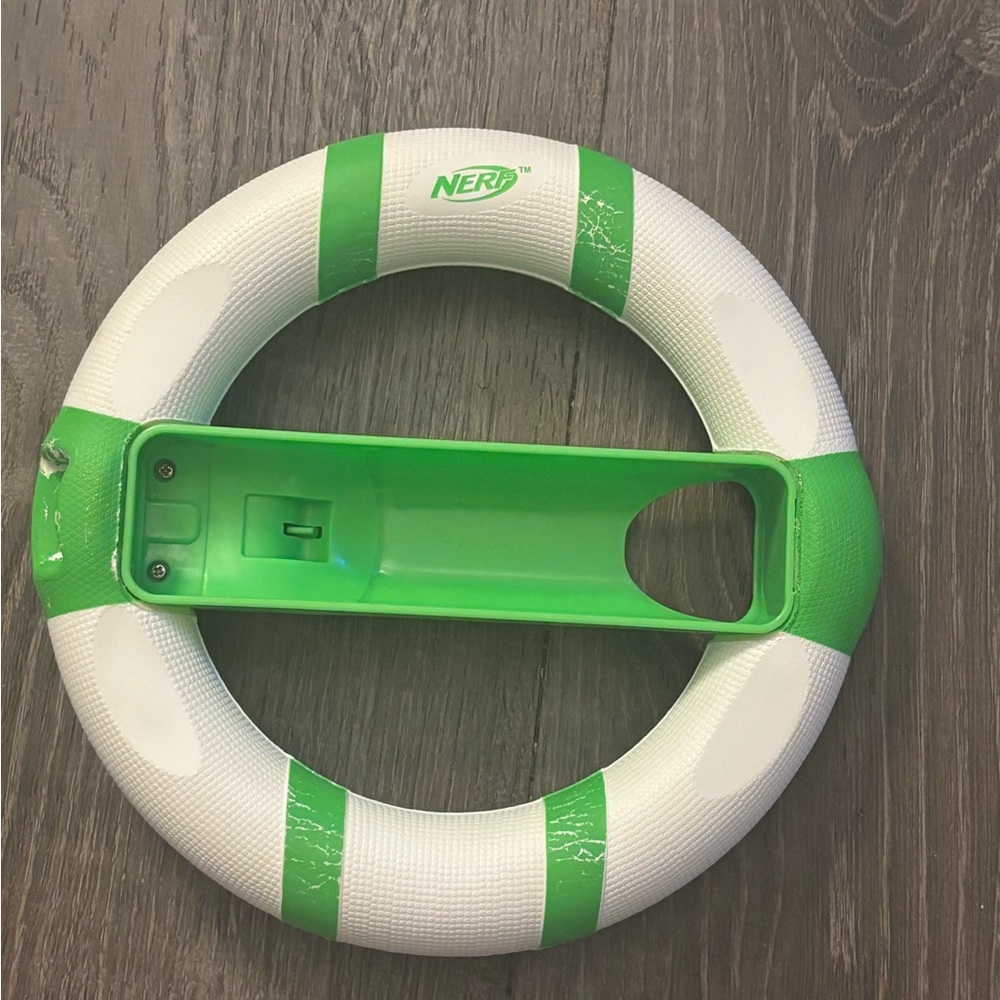 Wii Nerf Green & White Foam Steering Wheel Controller